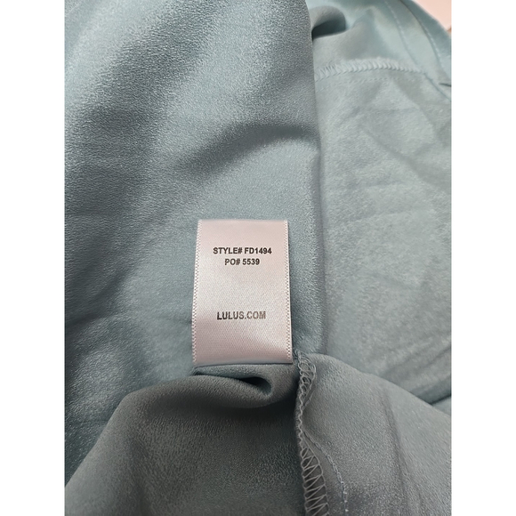 Lulus Small Strapless Maxi Dress Ruffle Turquoise Wedding Guest Formal Flowy - Picture 11 of 11